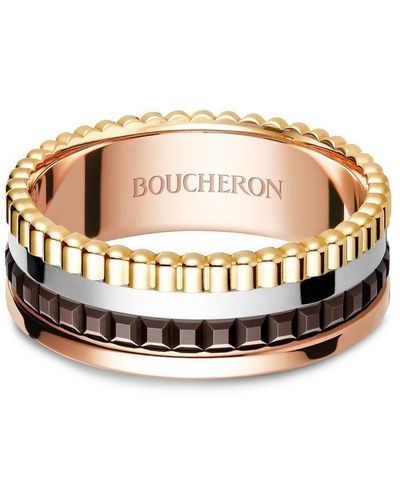 Boucheron 18kt Yellow, Rose, And White Gold Quatre Classique Small Ring - Multicolour