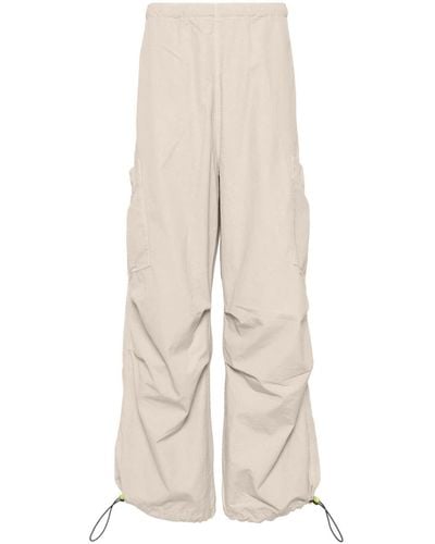 Barrow Panelled Cotton Wide-leg Trousers - Natural