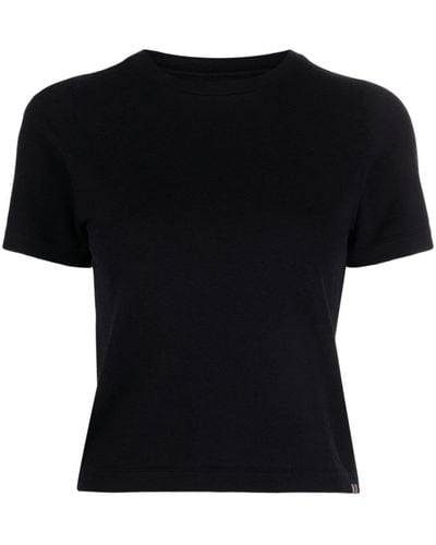 Extreme Cashmere Tina Short-sleeve Knitted Top - Black