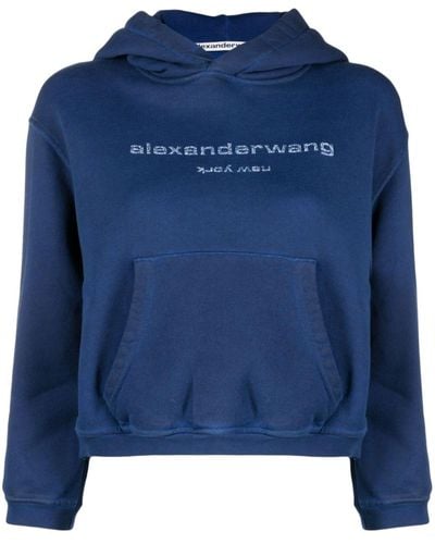Alexander Wang Hoodie Met Logoprint - Blauw