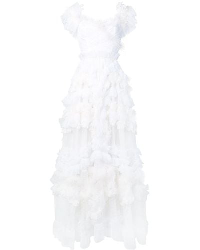 Dolce & Gabbana Ruffled Evening Gown - White