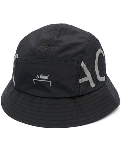 A_COLD_WALL* Sombrero de pescador con logo estampado - Negro
