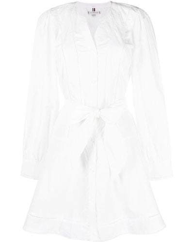Tommy Hilfiger Ladder-lace Cotton Short Dress - White