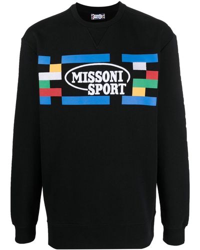 Missoni Sweatshirt mit Logo-Stickerei - Blau