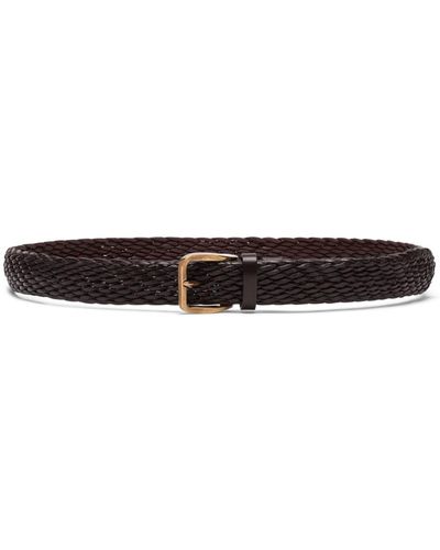 Brunello Cucinelli Interwoven-design Leather Belt - Brown