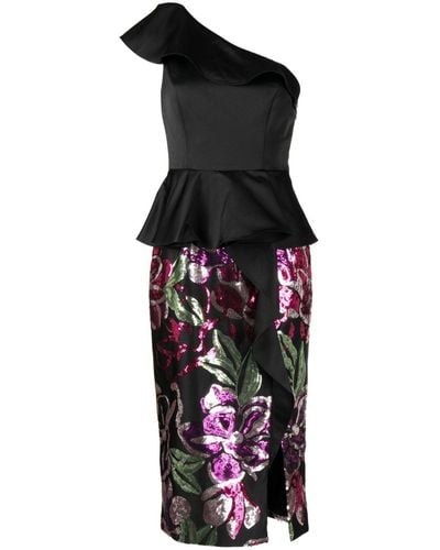 Marchesa Sequin-embellishment Dress - Black