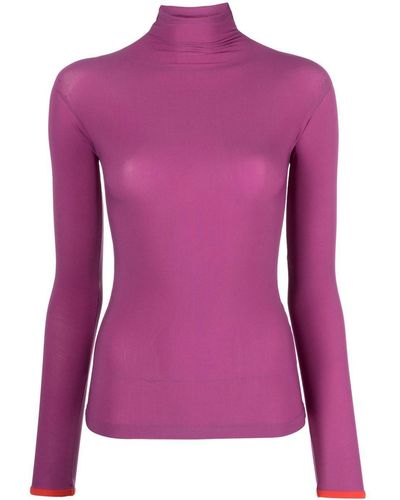 Sunnei Top de manga larga con cuello falso - Morado