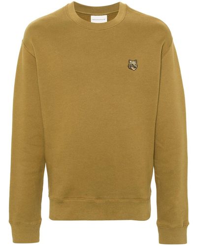 Maison Kitsuné Sweater Met Logopatch - Groen