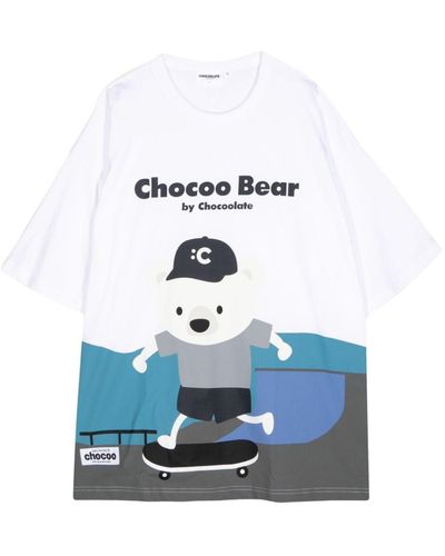 Chocoolate T-Shirt mit Teddy-Print - Blau