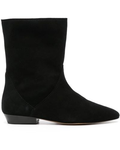Isabel Marant Slaine Suede Ankle Boots - Black