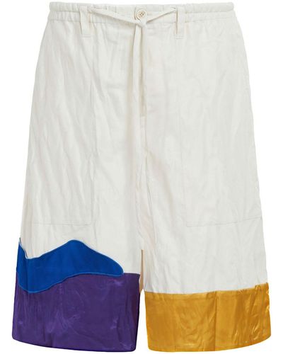 Marni Graphic-print Drop-crotch Shorts - White