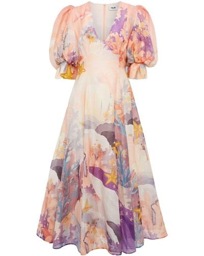 LEO LIN Lara Abstract-pattern Print Dress - Pink