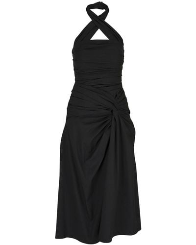 Carolina Herrera ホルターネック ギャザードレス - ブラック