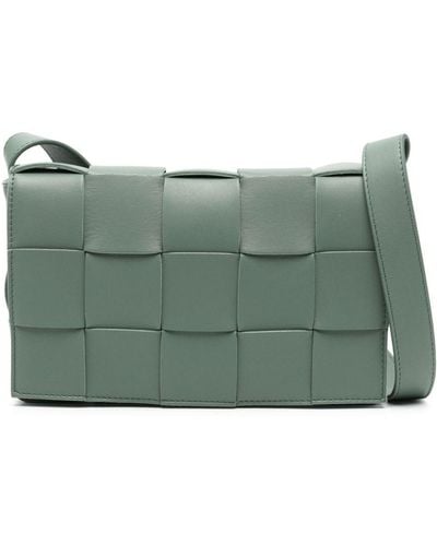 Bottega Veneta Small Cassette Leather Crossbody Bag - Green