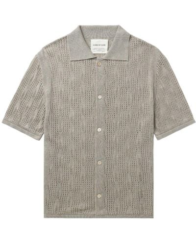 A Kind Of Guise Kadri Ajour-knit Linen-blend Shirt - Grey