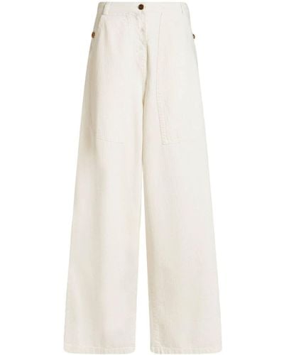 Etro Weite Hose mit Zickzackmuster - Weiß