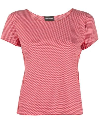 Emporio Armani Geometric-pattern T-shirt - Pink