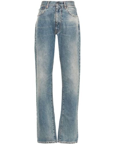 Maison Margiela Gerafelde Straight Jeans - Blauw