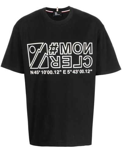 3 MONCLER GRENOBLE T-Shirt mit Logo-Print - Schwarz
