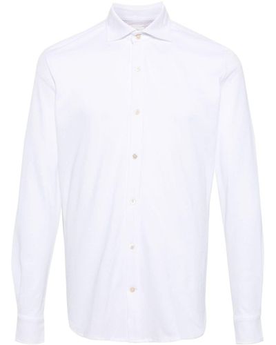 Eleventy Classic-collar Cotton Shirt - White