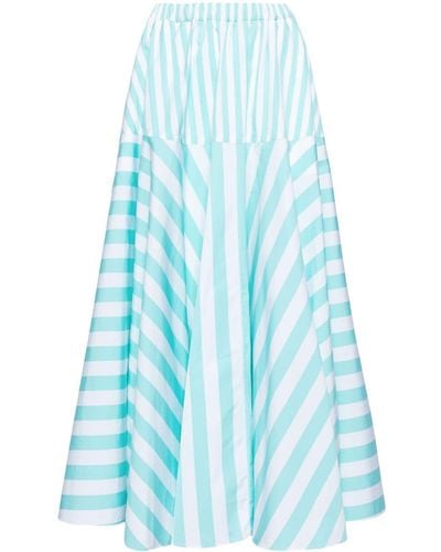 Patou Striped Cotton Maxi Skirt - Blue