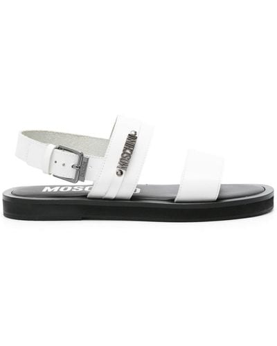 Moschino Slingback-Sandalen mit Logo - Weiß