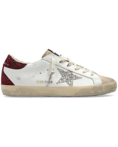 Golden Goose Super-star Distressed Leather Trainers - White