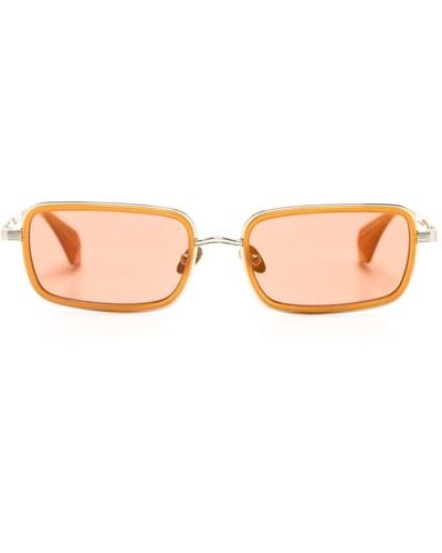 Vivienne Westwood Engraved-logo Rectangle-frame Sunglasses - Pink