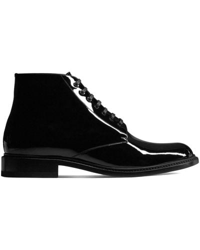 Saint Laurent Vaughn Ankle Leather Boots - Black