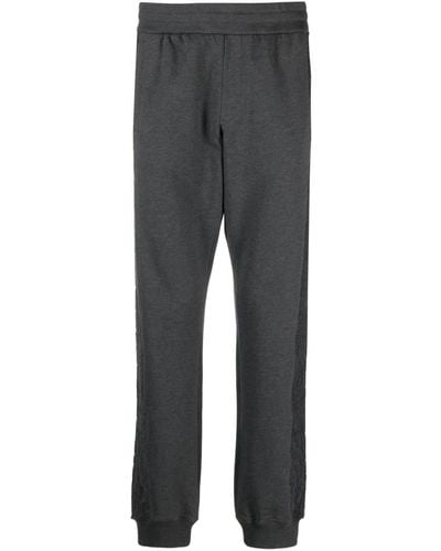 Versace Barocco-motif Tapered Track Trousers - Grey
