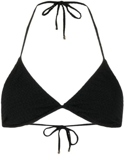 Nanushka Top de bikini con diseño triangular - Negro