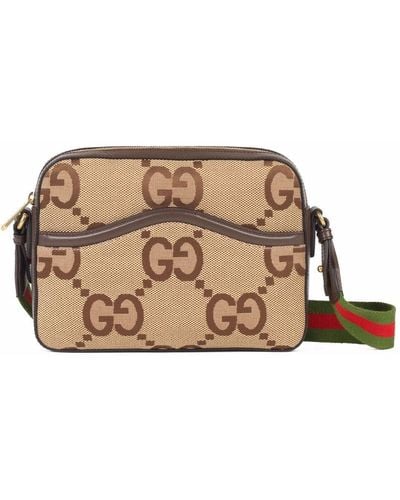 Gucci Messenger Bag Jumbo GG aus Canvas - Braun