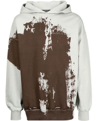 A_COLD_WALL* Paint-effect Cotton Hoodie - Brown