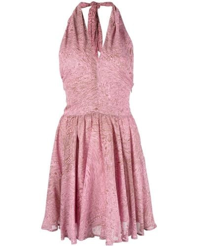 FEDERICA TOSI Graphic-print Silk Dress - Pink