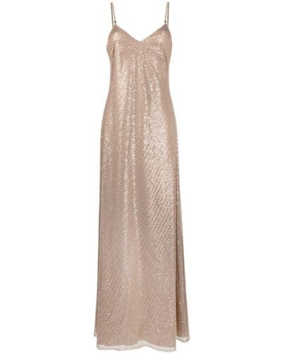Ralph Lauren Collection Kleid mit Perlen - Natur