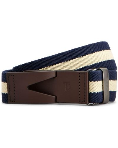Tod's Striped Snap-buckle Belt - Blue