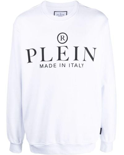 Philipp Plein Sweat en coton à logo imprimé - Blanc