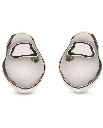Alexander McQueen Molten Oversized Earrings - White