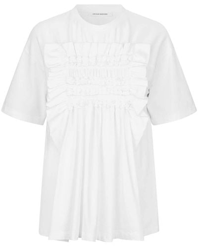 Cecilie Bahnsen Goldie Ruffled Cotton T-shirt - White