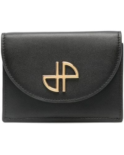 Patou Jp-motif Leather Wallet - Black