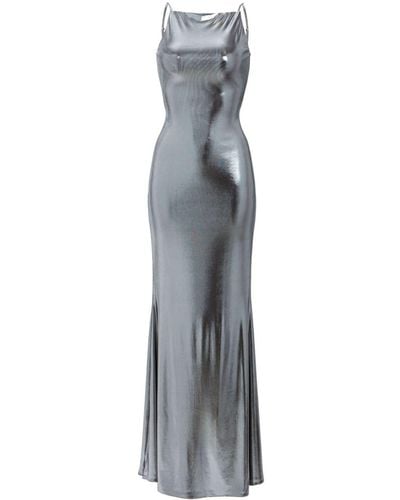 retroféte Romilly Metallic Open-back Gown - Grey