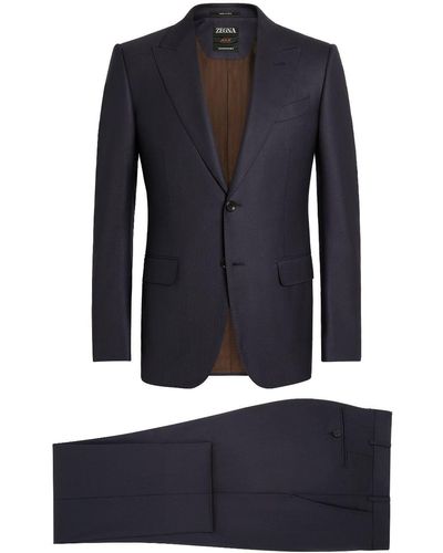 ZEGNA Centoventimila Single-breasted Wool Suit - Blue