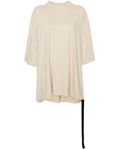 Rick Owens Drop-shoulder Cotton T-shirt - Natural
