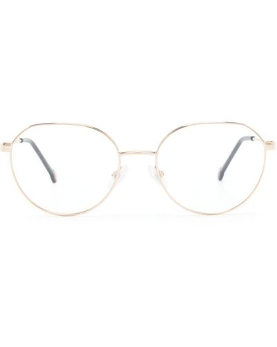 Carolina Herrera ラウンド眼鏡フレーム - ホワイト