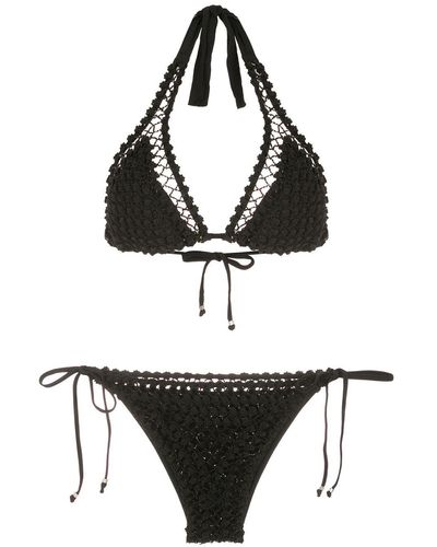 Amir Slama Crochet Layer Bikini - Black