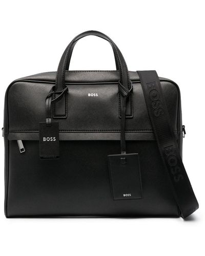 BOSS Borsa porta pc con logo - Nero