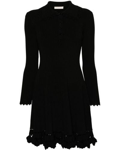 Ulla Johnson Robe nervurée Cybil à coupe courte - Noir