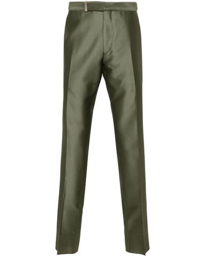 Tom Ford Pressed-crease tapered chinos - Grün