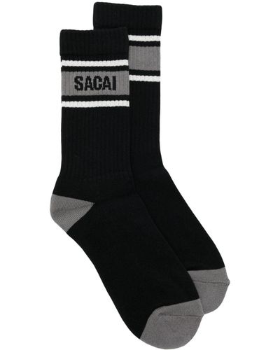 Sacai Calcetines con logo en intarsia - Negro