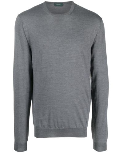 Zanone Mélange Fine-knit Jumper - Grey